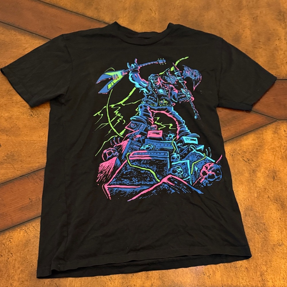 Loot Crate Black Tee with Vibrant Neon Graphic from Brutal Legend #Jackblack
